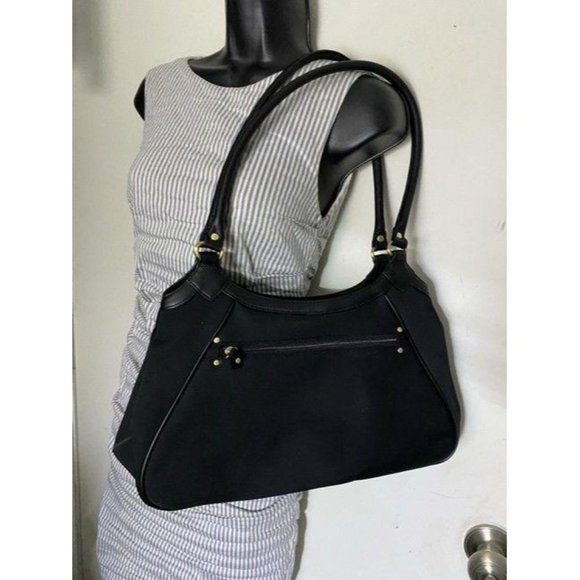 Maxx New York Tote Black Nylon Fabric Shoulder Bag - Picture 6 of 12